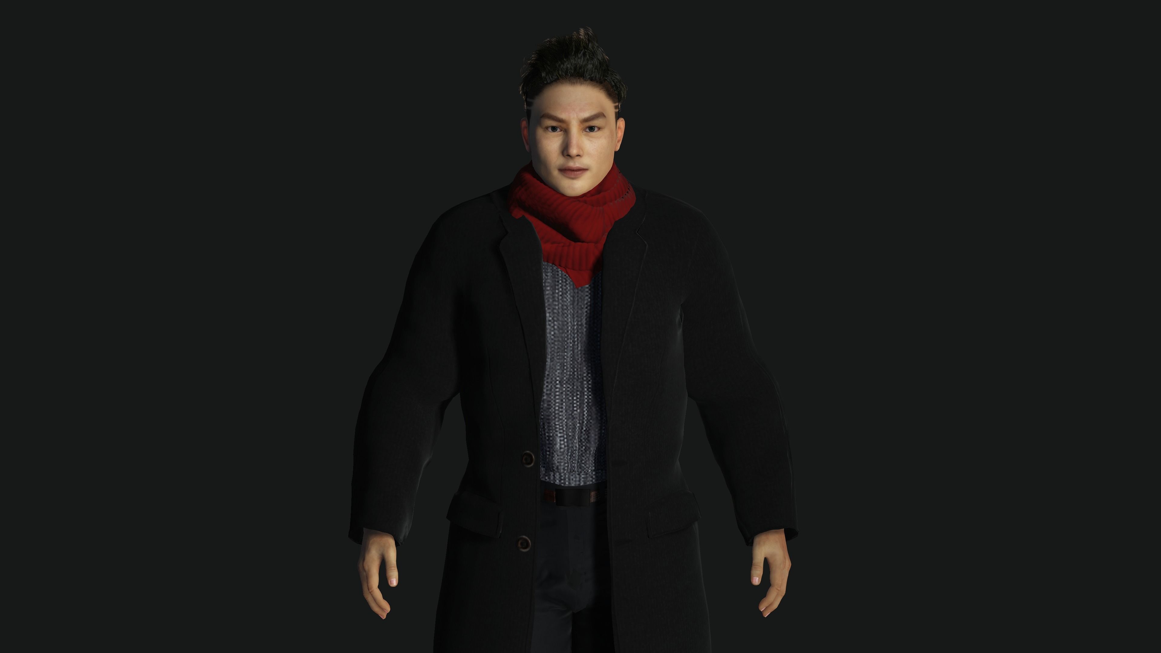 3D ASIAN MALE BUSINESSMAN-REALISTIC RIG GAME READY CHARACTER Low-poly 3D model_6
