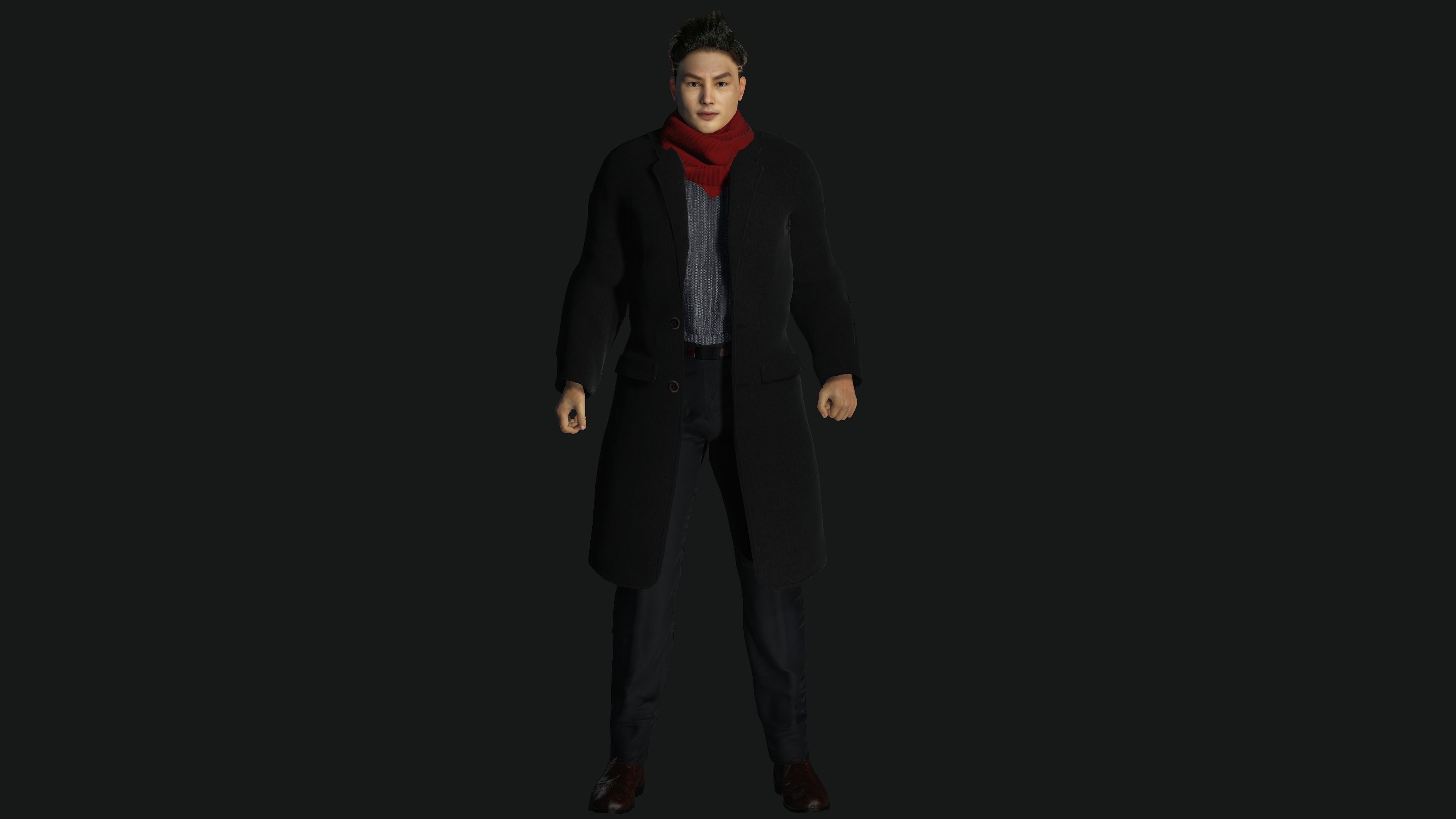 3D ASIAN MALE BUSINESSMAN-REALISTIC RIG GAME READY CHARACTER Low-poly 3D model_1
