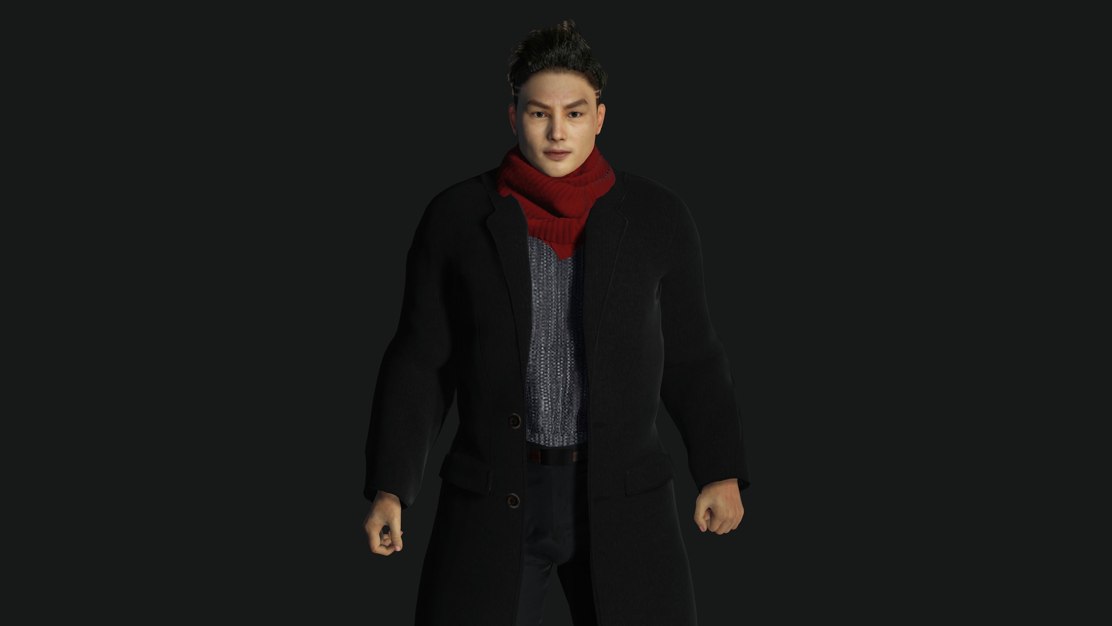 3D ASIAN MALE BUSINESSMAN-REALISTIC RIG GAME READY CHARACTER Low-poly 3D model_3