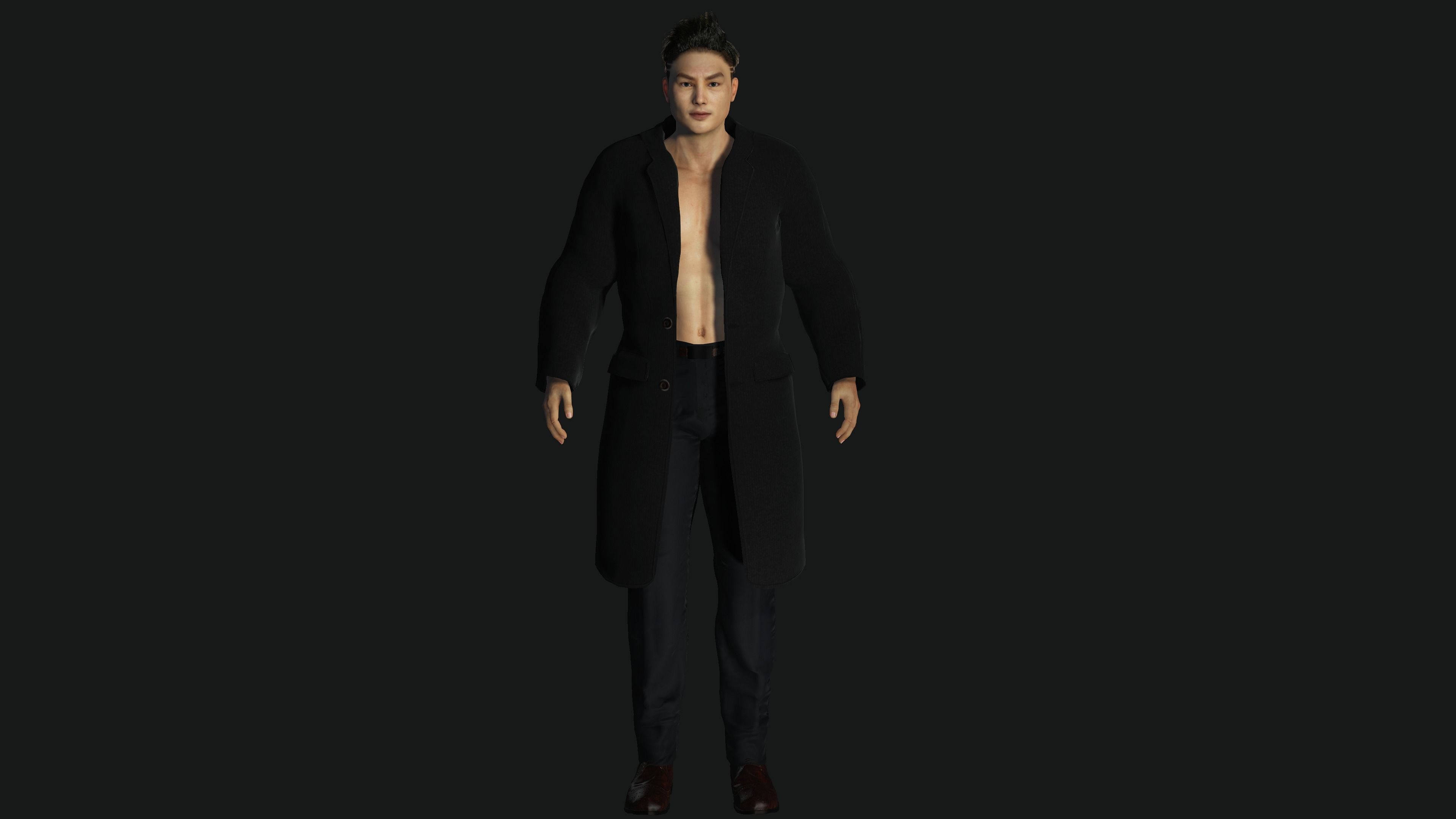 3D ASIAN MALE BUSINESSMAN-REALISTIC RIG GAME READY CHARACTER Low-poly 3D model_9