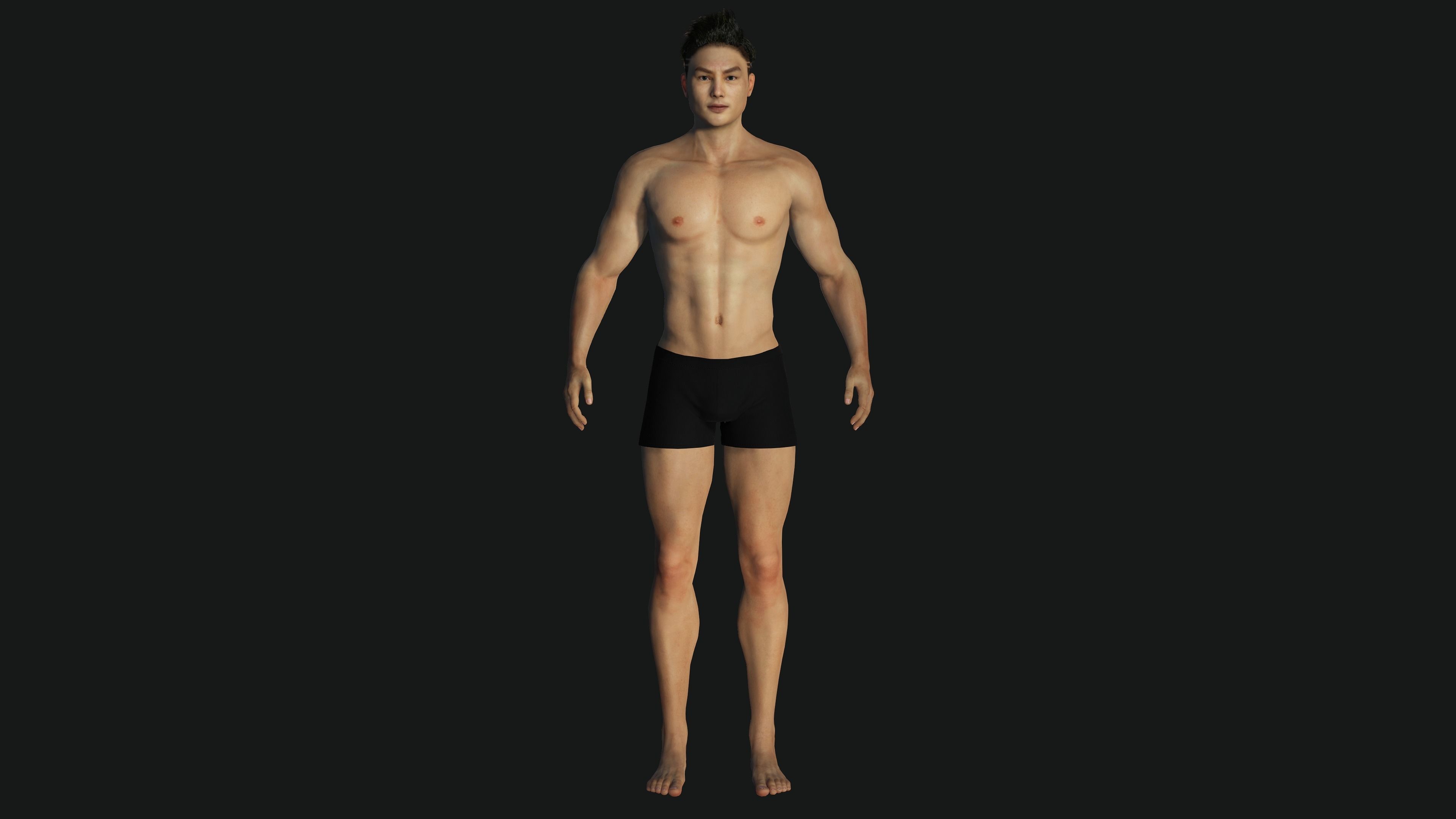 3D ASIAN MALE BUSINESSMAN-REALISTIC RIG GAME READY CHARACTER Low-poly 3D model_14