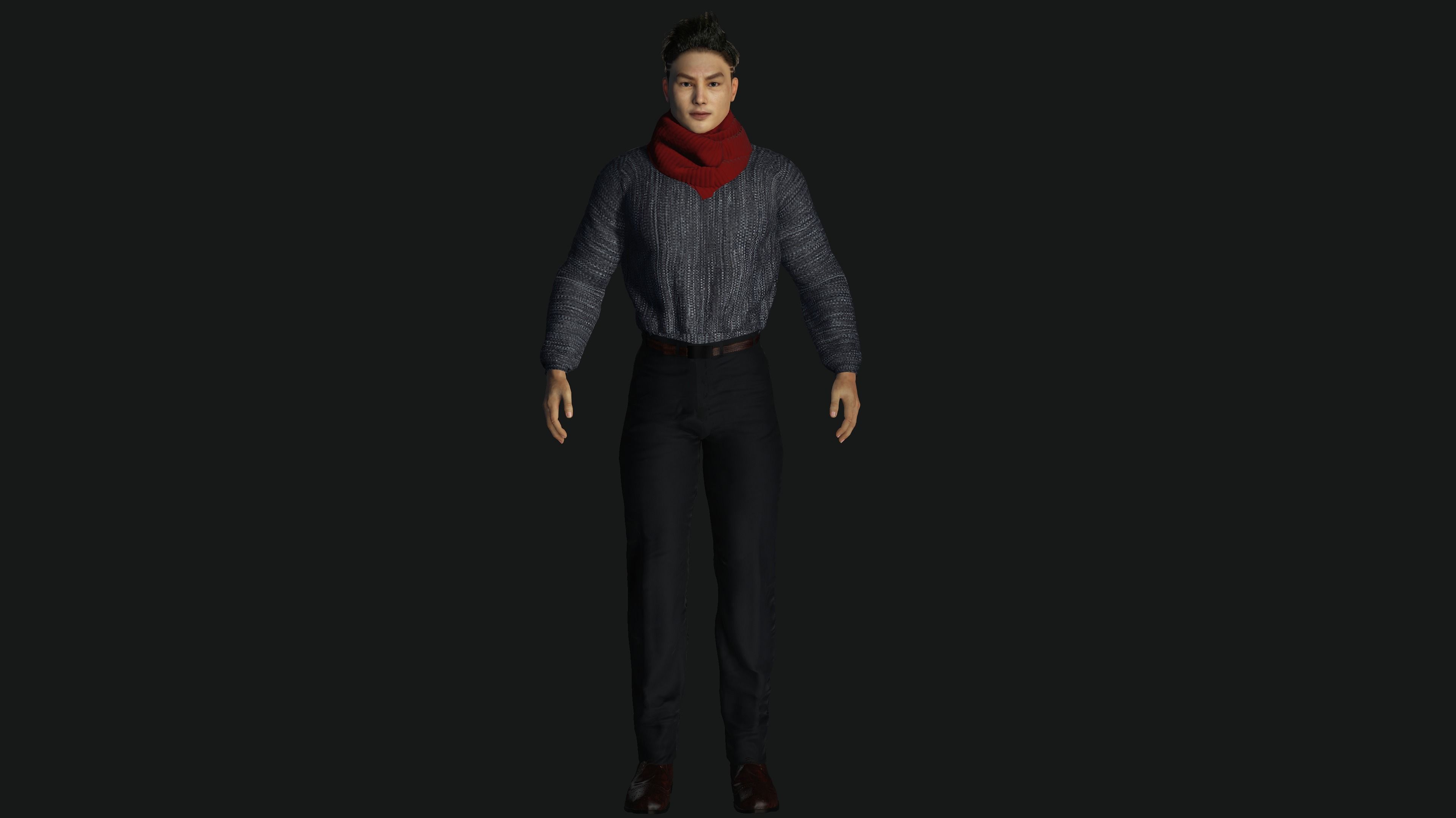 3D ASIAN MALE BUSINESSMAN-REALISTIC RIG GAME READY CHARACTER Low-poly 3D model_11