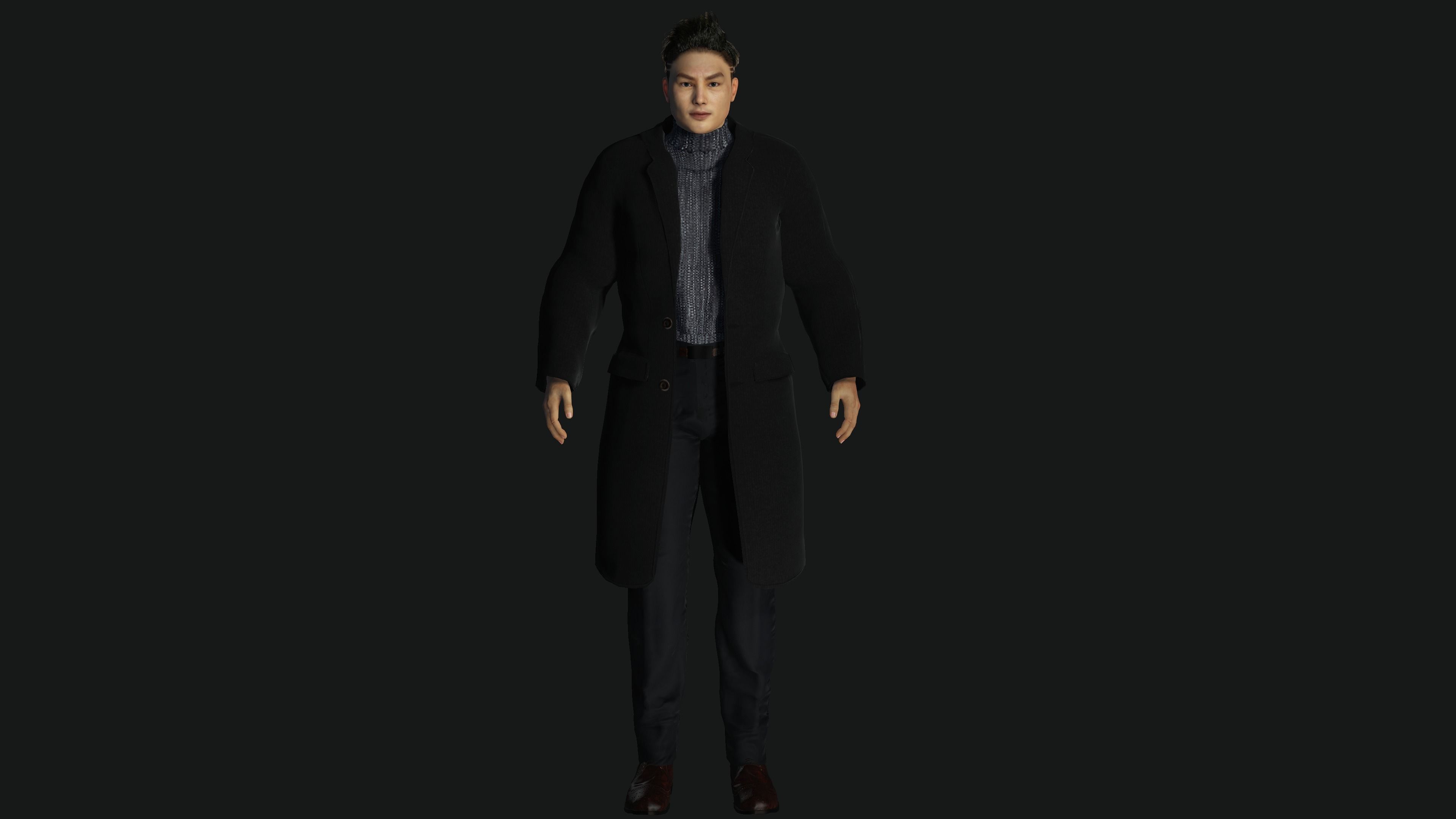3D ASIAN MALE BUSINESSMAN-REALISTIC RIG GAME READY CHARACTER Low-poly 3D model_8