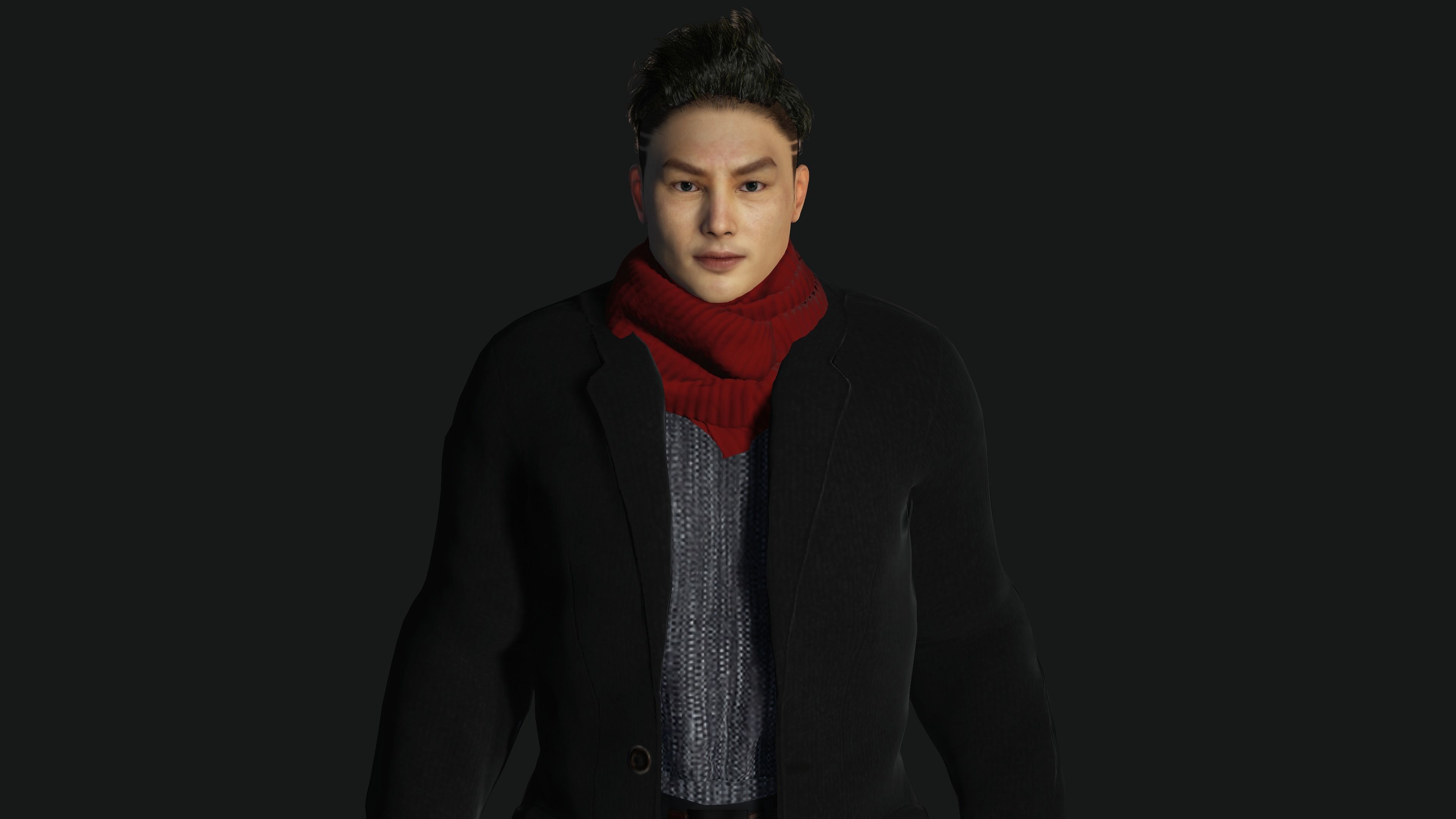 3D ASIAN MALE BUSINESSMAN-REALISTIC RIG GAME READY CHARACTER Low-poly 3D model_4