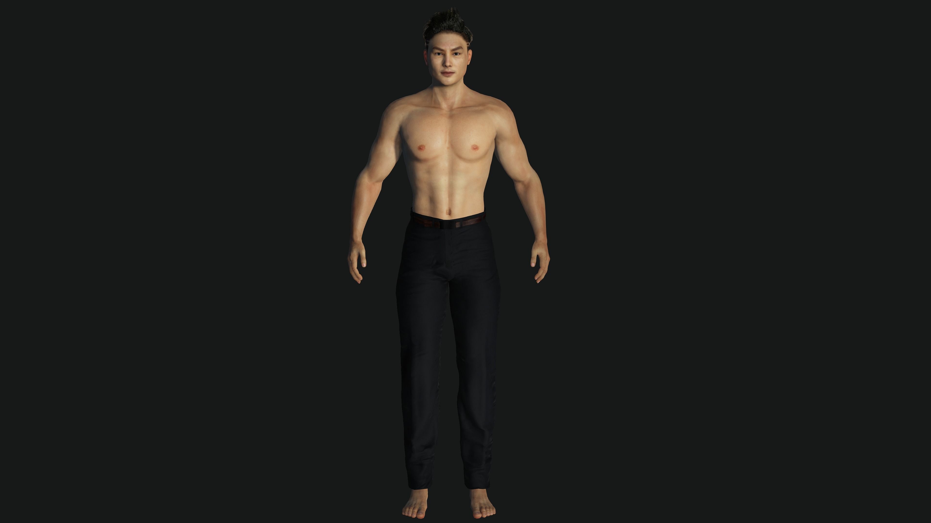 3D ASIAN MALE BUSINESSMAN-REALISTIC RIG GAME READY CHARACTER Low-poly 3D model_13