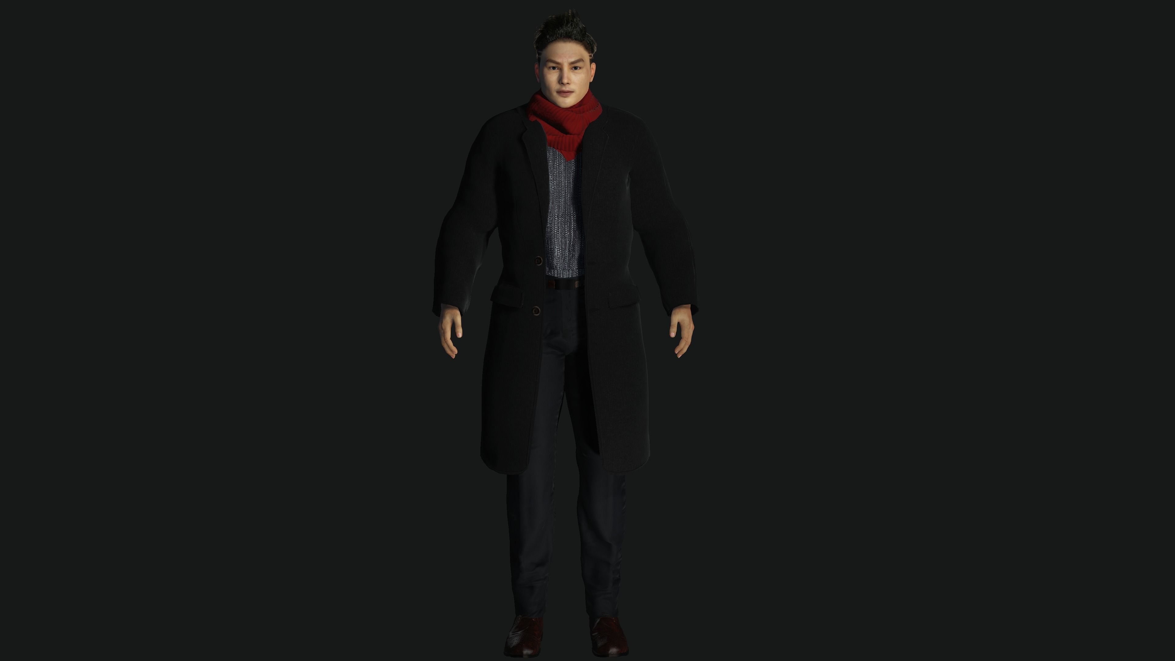 3D ASIAN MALE BUSINESSMAN-REALISTIC RIG GAME READY CHARACTER Low-poly 3D model_7