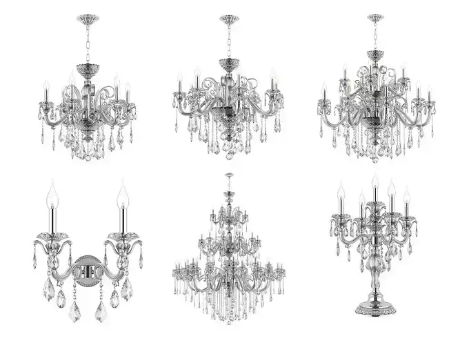 788 Lusso Osgona Collection of Classical Lamps Silver 
