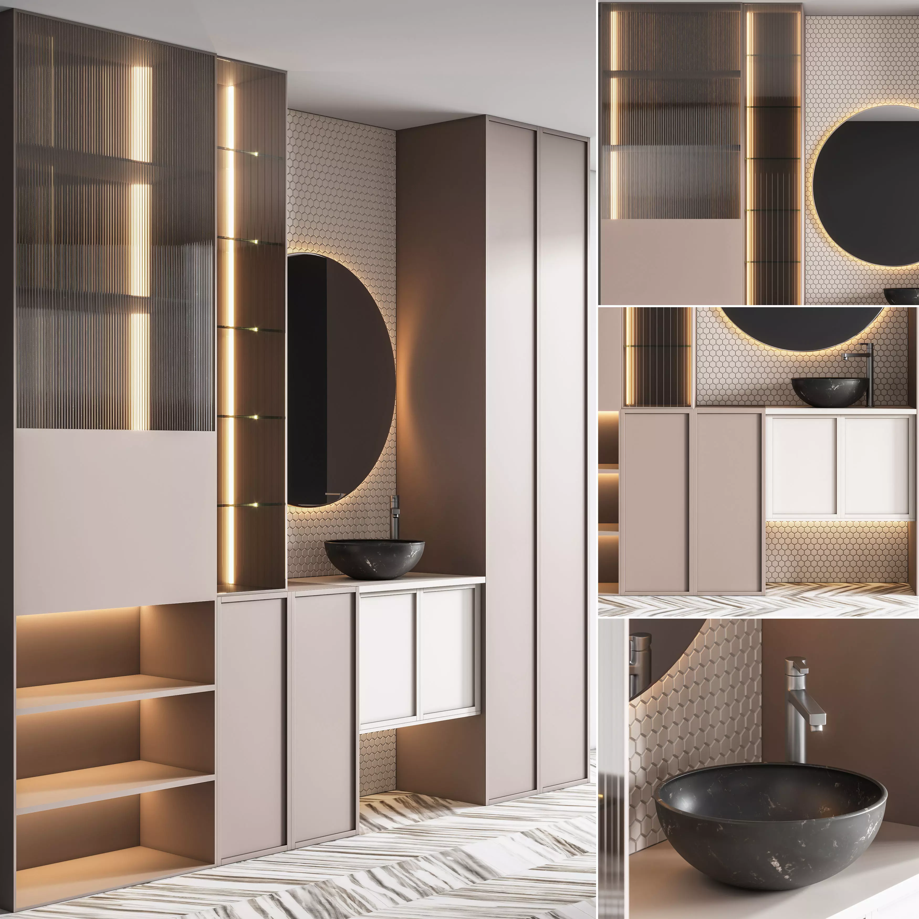 bath set 5 3D model