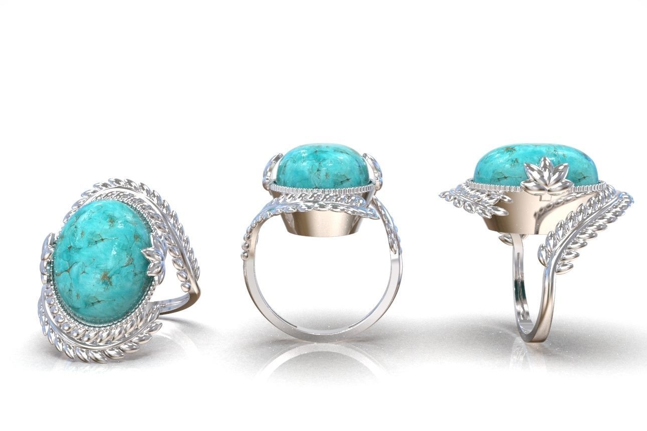 turquoise ring Free 3D print model_1