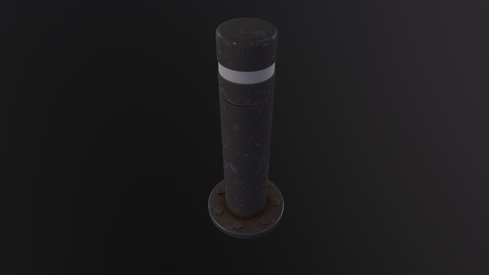 Road Block Pillar 3D Model Low-poly 3D model_4