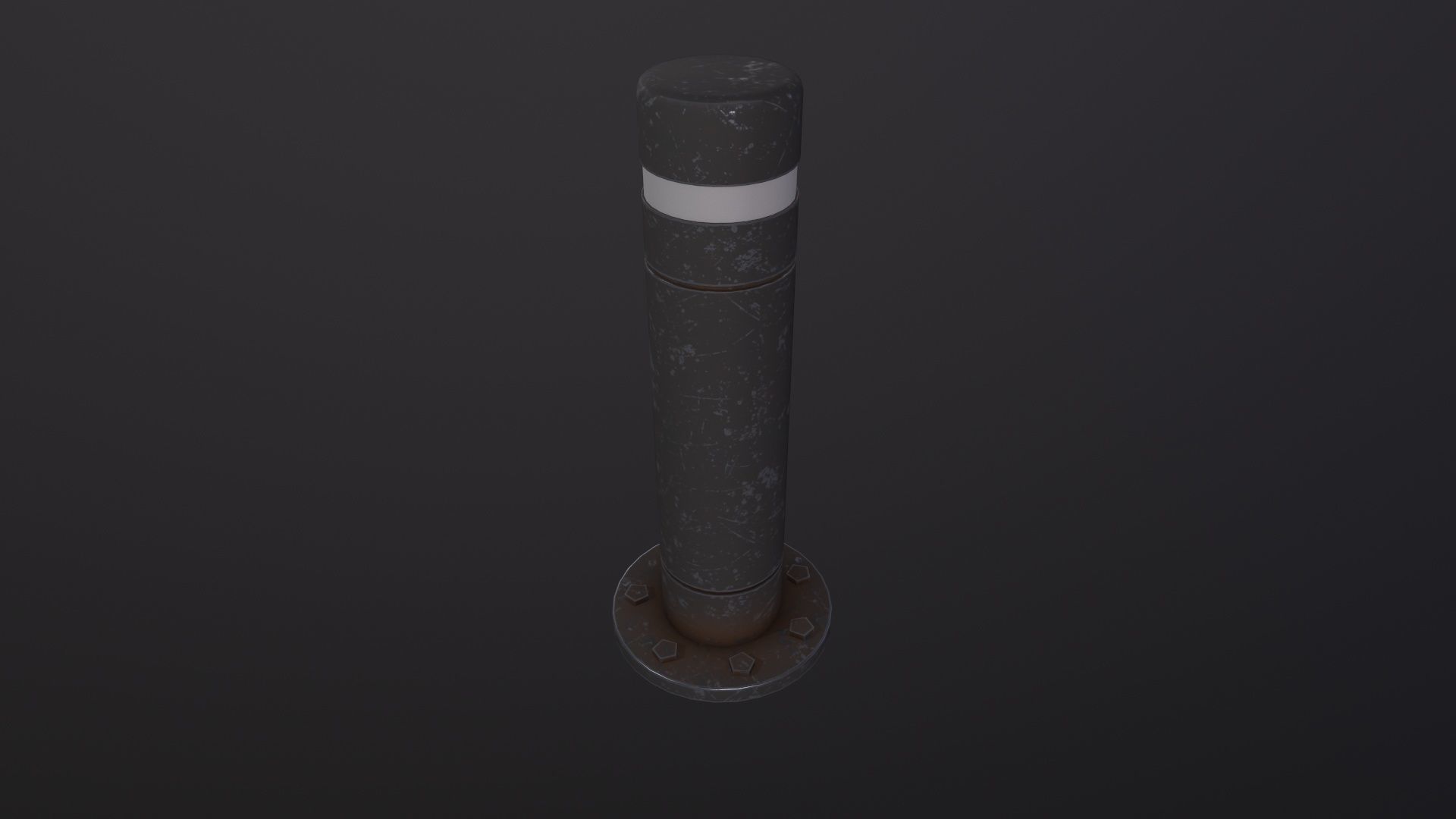Road Block Pillar 3D Model Low-poly 3D model_3