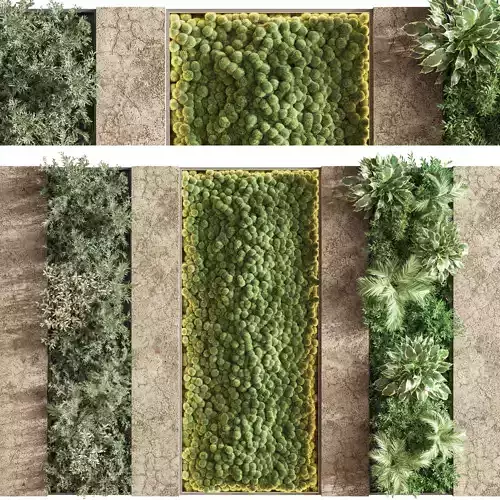 Concrete and vertical garden 02 3D model