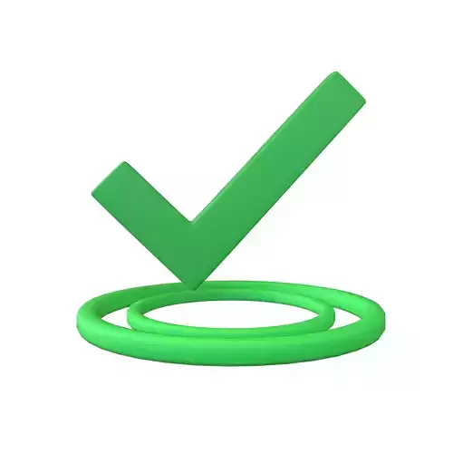 Tick Symbol v3 001 Low-poly 3D model