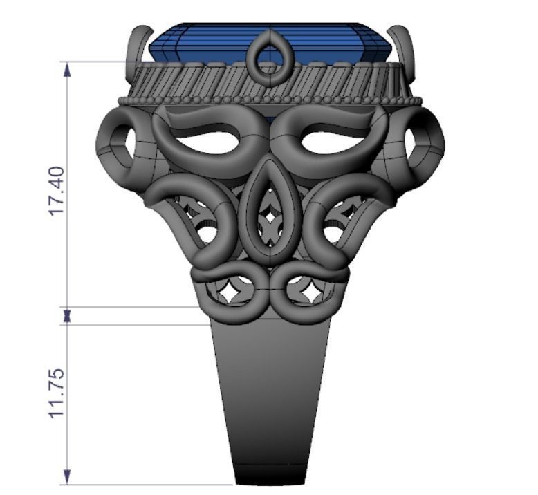 Mens Diamond Ring 3D print model_4