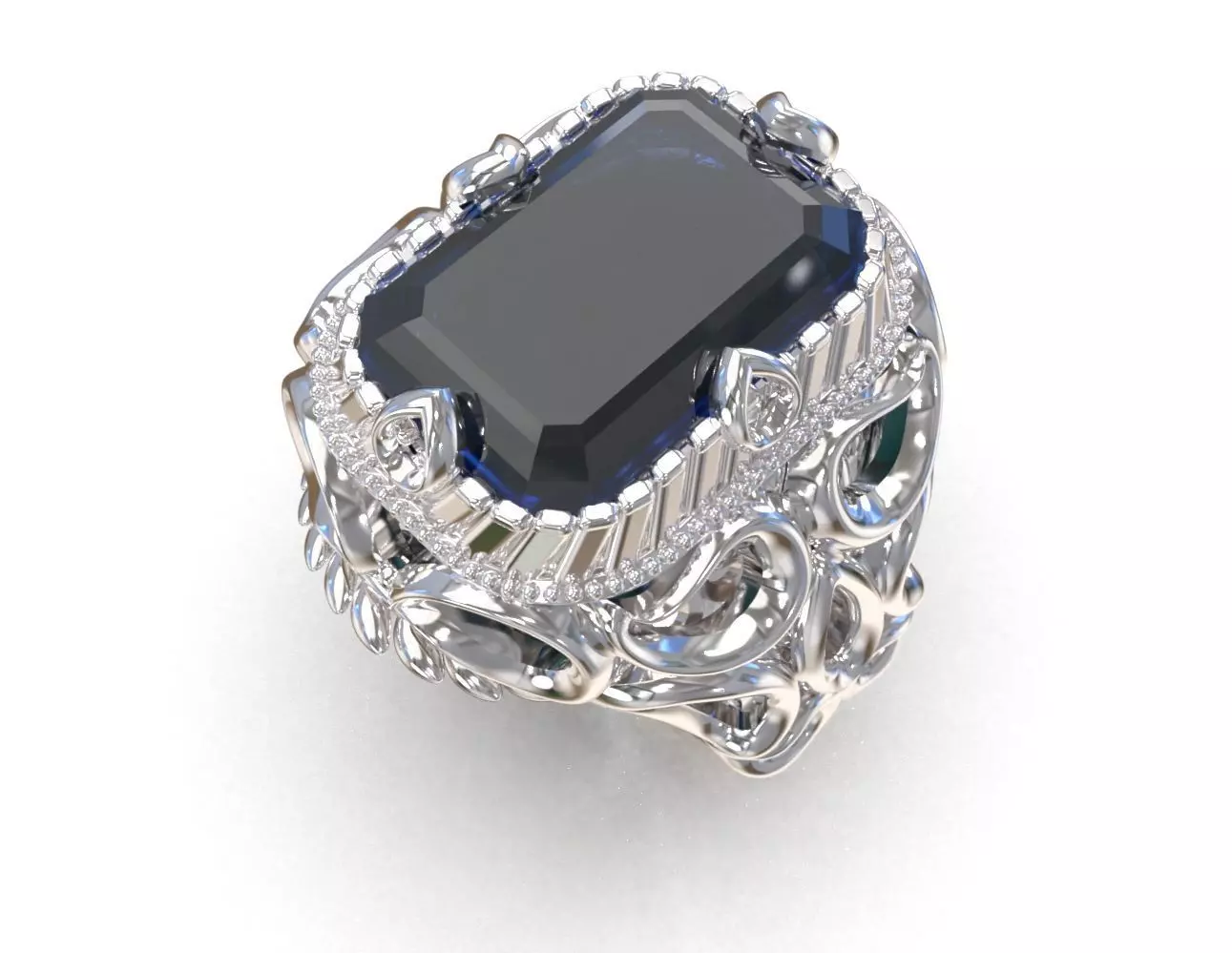 Mens Diamond Ring 3D print model_0