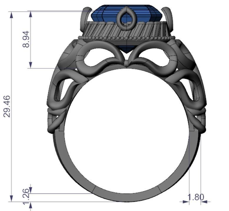 Mens Diamond Ring 3D print model_3
