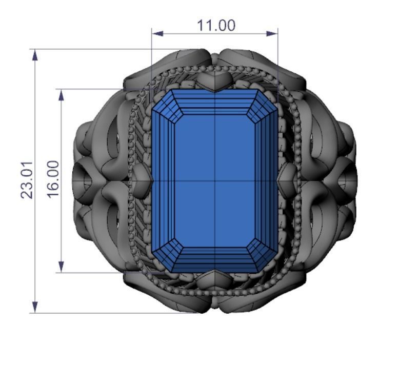 Mens Diamond Ring 3D print model_2