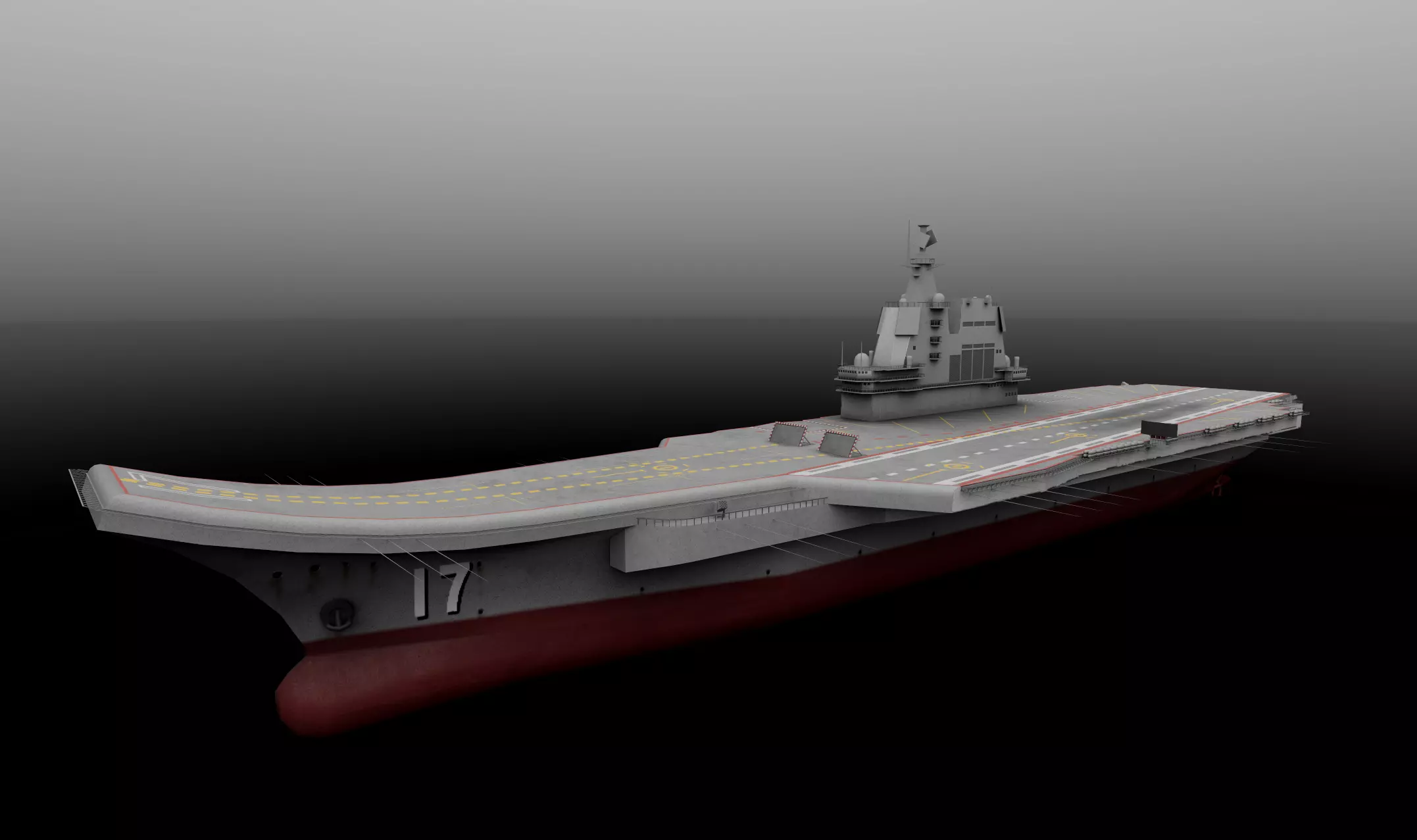 Chinese Aircraft Carrier CV-17 Shandong Low-poly 3D model