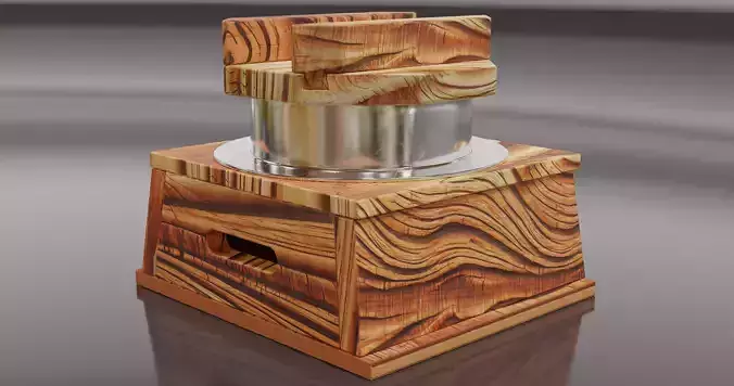 Japanese Cauldron Low-poly 3D model