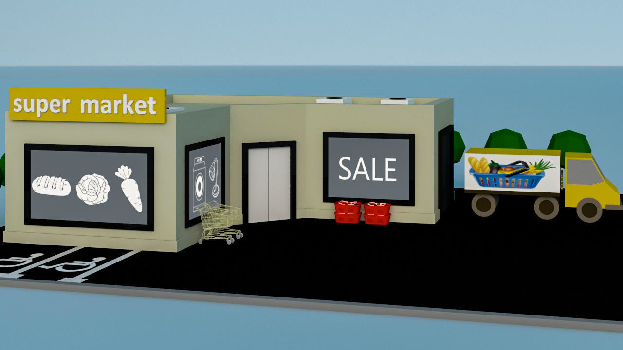 Low Poly Supermarket- Low Poly Assets Low-poly 3D model Low-poly 3D model_8