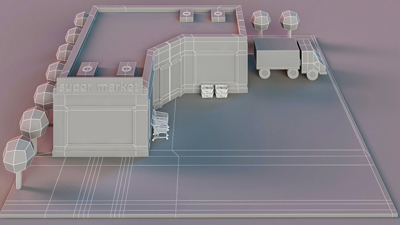 Low Poly Supermarket- Low Poly Assets Low-poly 3D model Low-poly 3D model_6