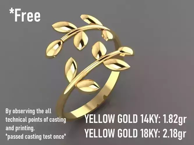 Olive Leaf Ring 16 - 