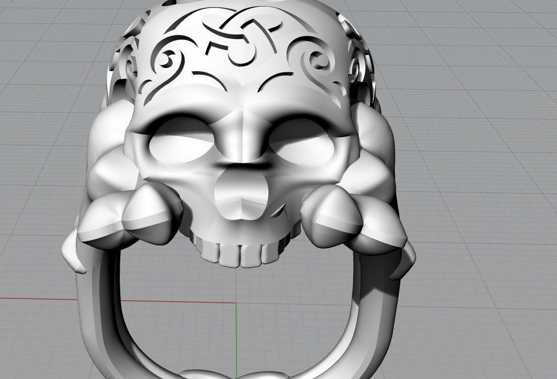 skull ring 3D print model_10