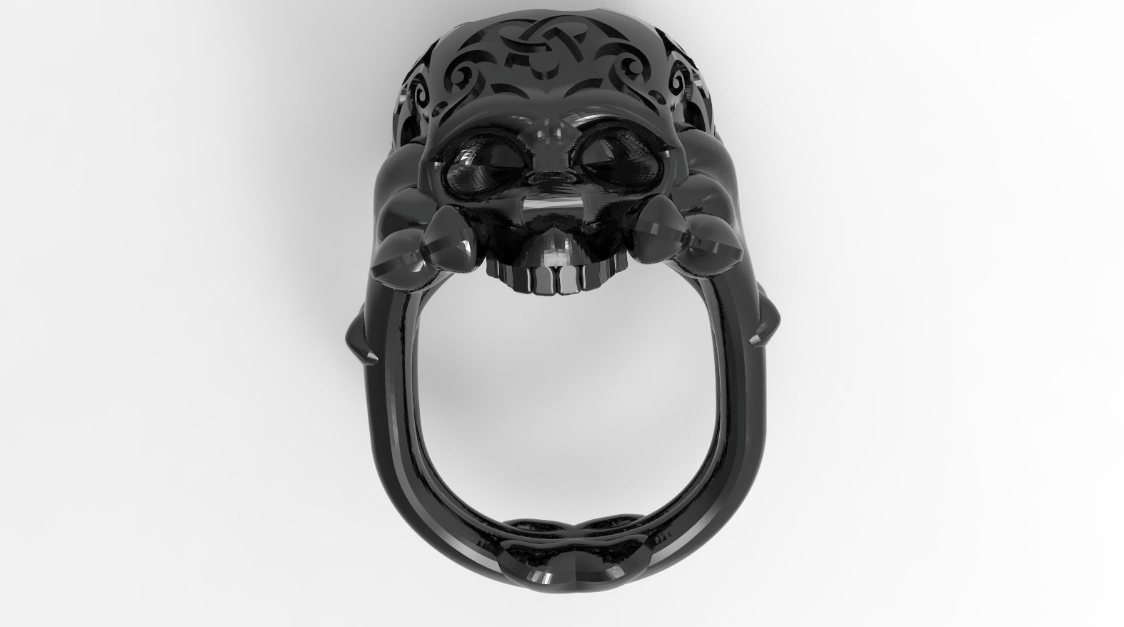 skull ring 3D print model_1