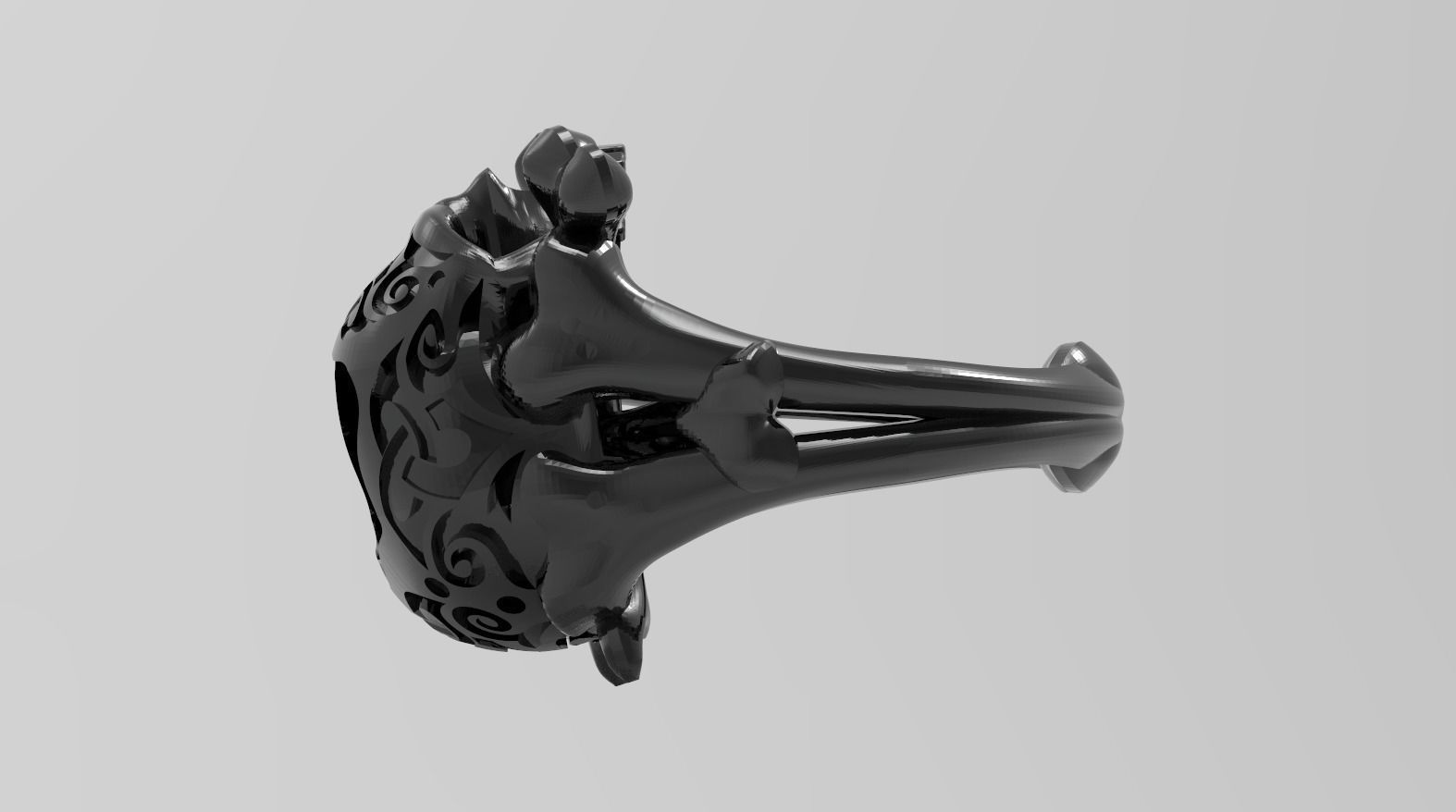 skull ring 3D print model_3