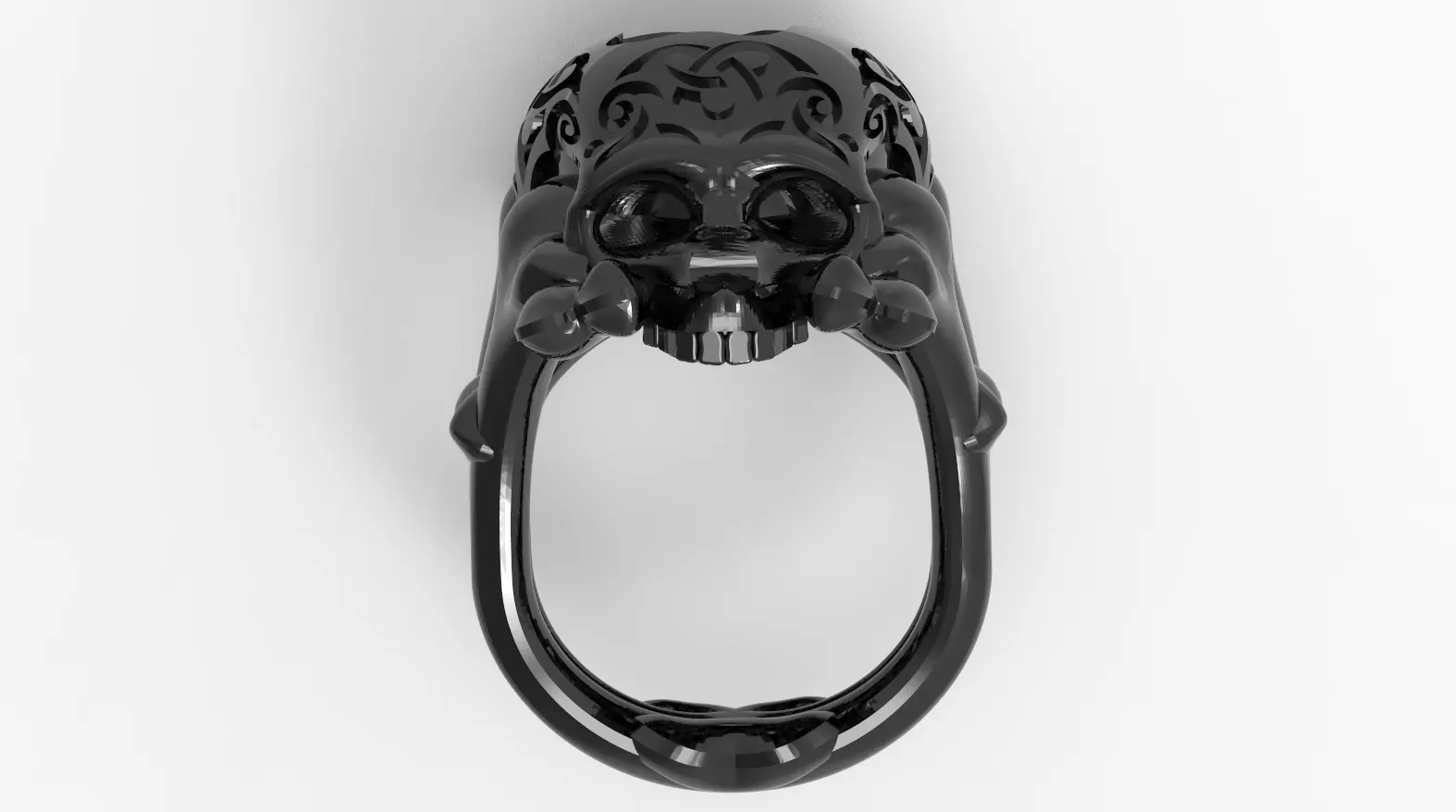 skull ring 3D print model_0