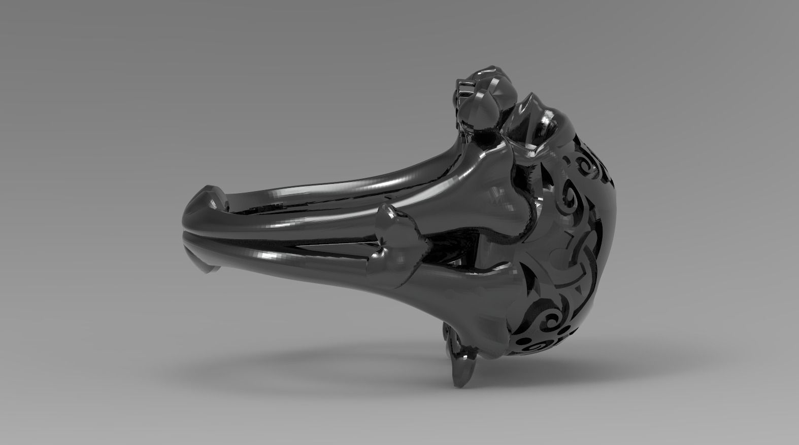 skull ring 3D print model_2