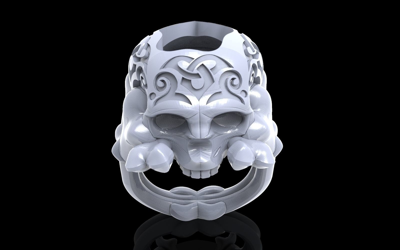 skull ring 3D print model_9
