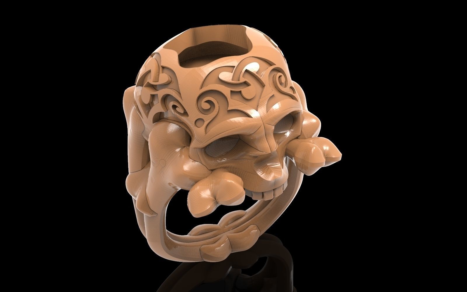 skull ring 3D print model_5