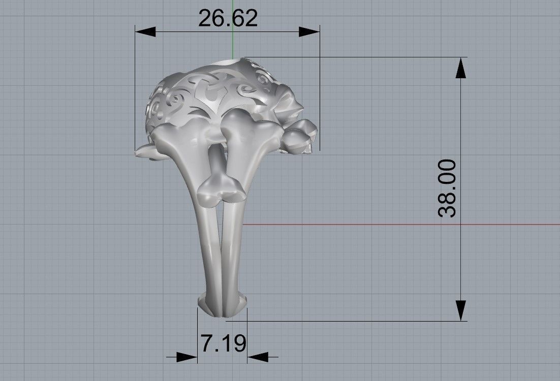 skull ring 3D print model_6