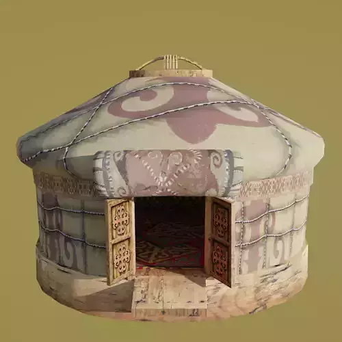 Cartoon Yurt 1 - Low Poly Game Ready