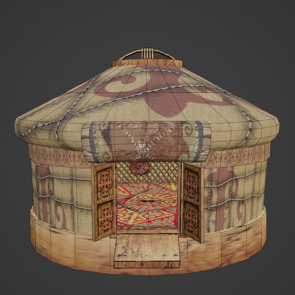Cartoon Yurt 1 - Low Poly Game Ready Low-poly 3D model_10