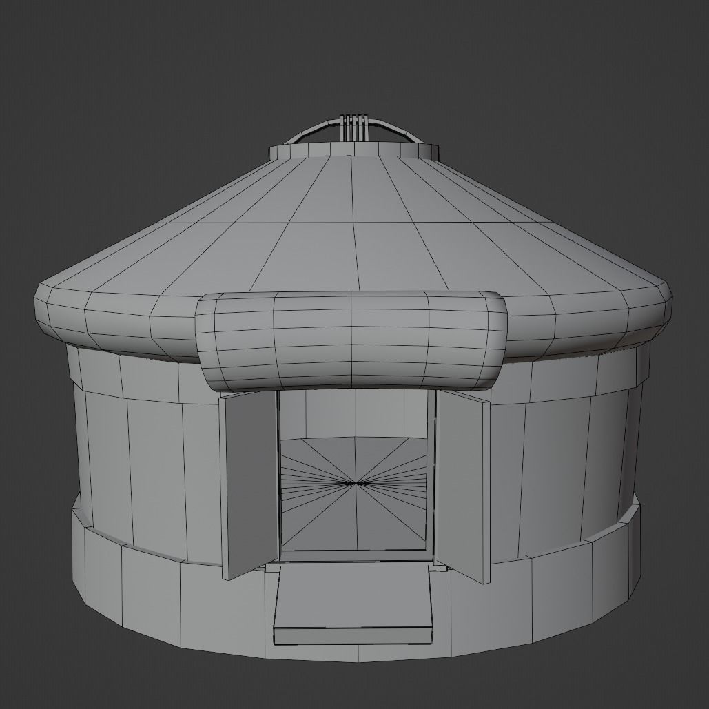 Cartoon Yurt 1 - Low Poly Game Ready Low-poly 3D model_11