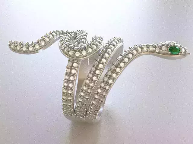 snake ring with stones 3D print model