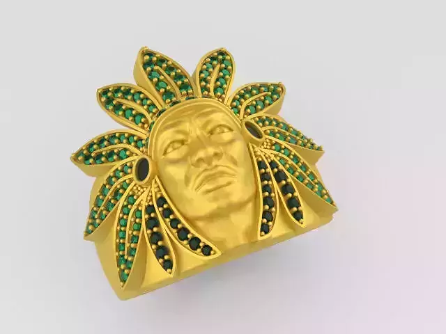   INDIAN RING WITH STONES 3D print model
