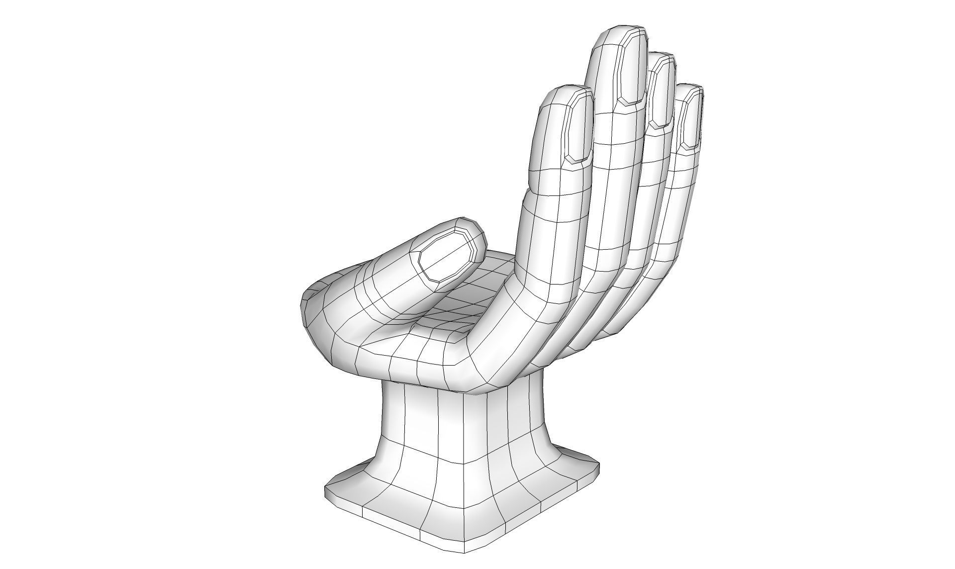 Hand Chair 3D model_16