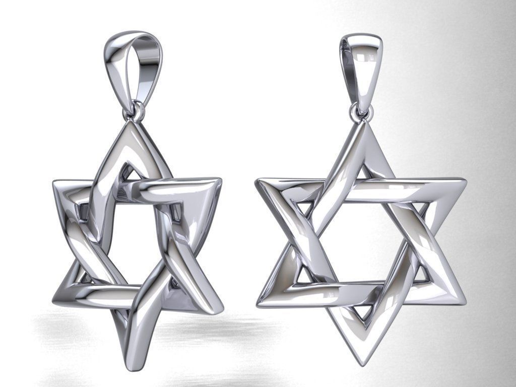 Star of David Pendant Set P 0007 3D print model_8