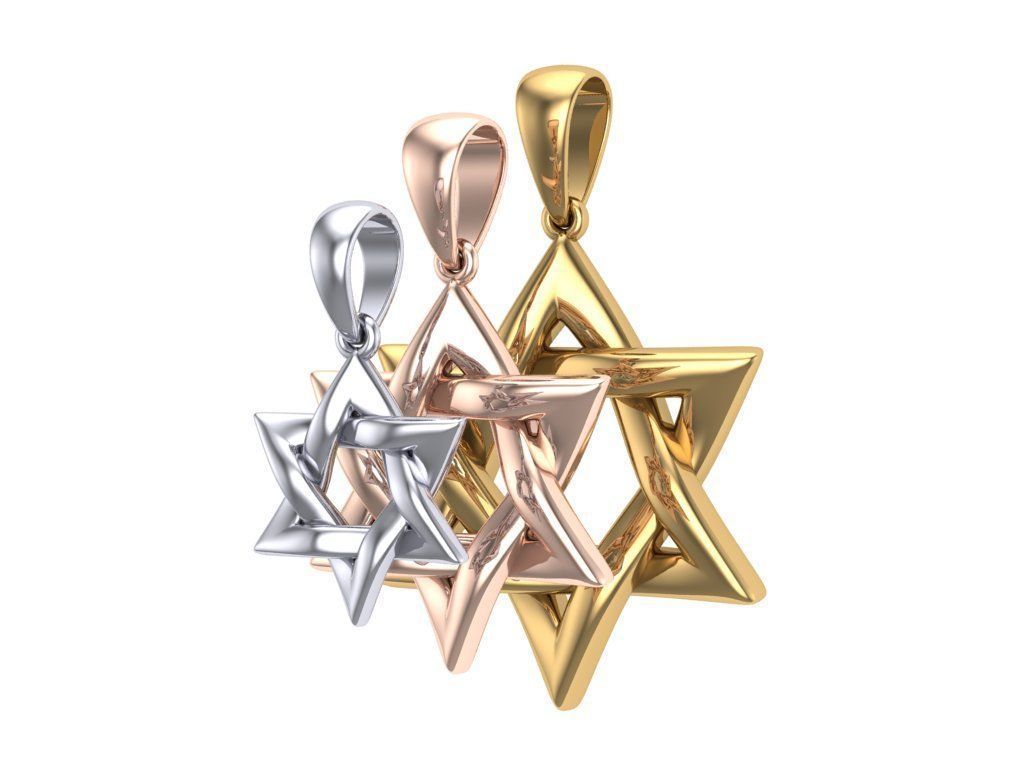 Star of David Pendant Set P 0007 3D print model_4