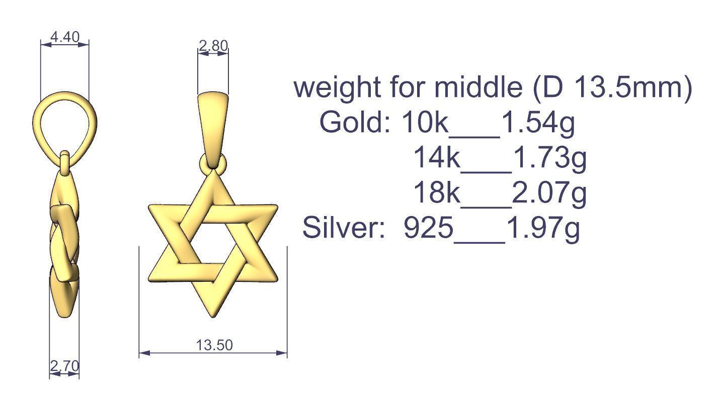 Star of David Pendant Set P 0007 3D print model_14