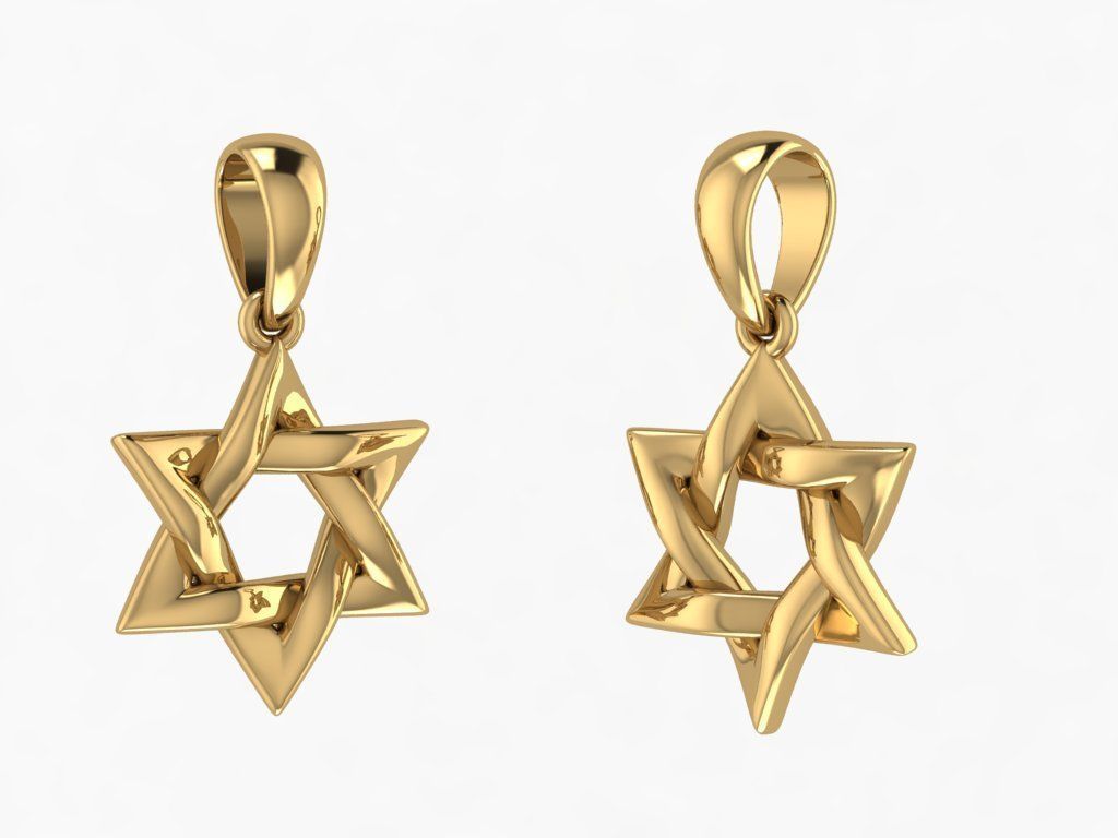 Star of David Pendant Set P 0007 3D print model_11