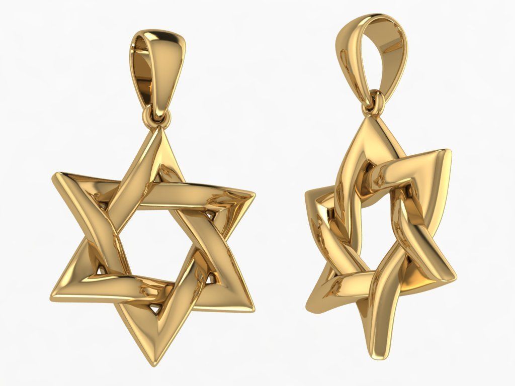 Star of David Pendant Set P 0007 3D print model_10