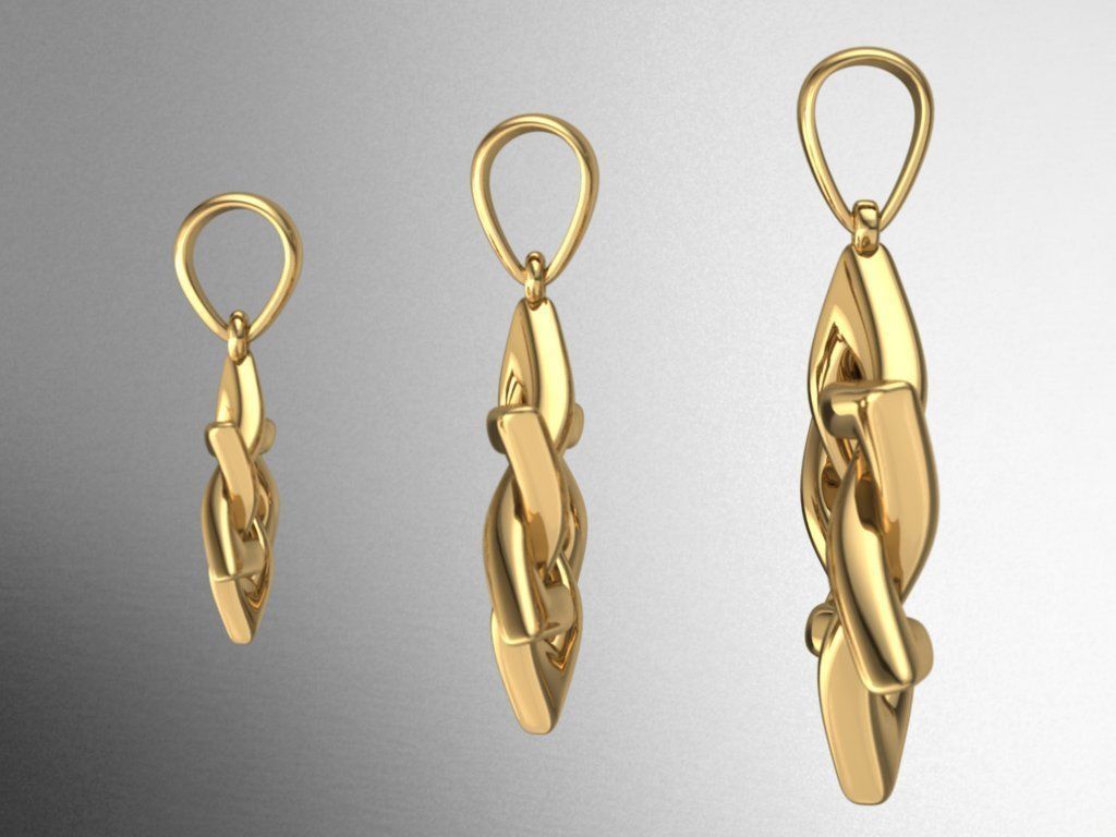 Star of David Pendant Set P 0007 3D print model_3