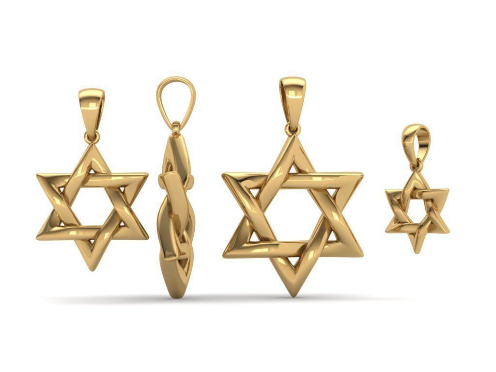 Star of David Pendant Set P 0007 3D print model_6