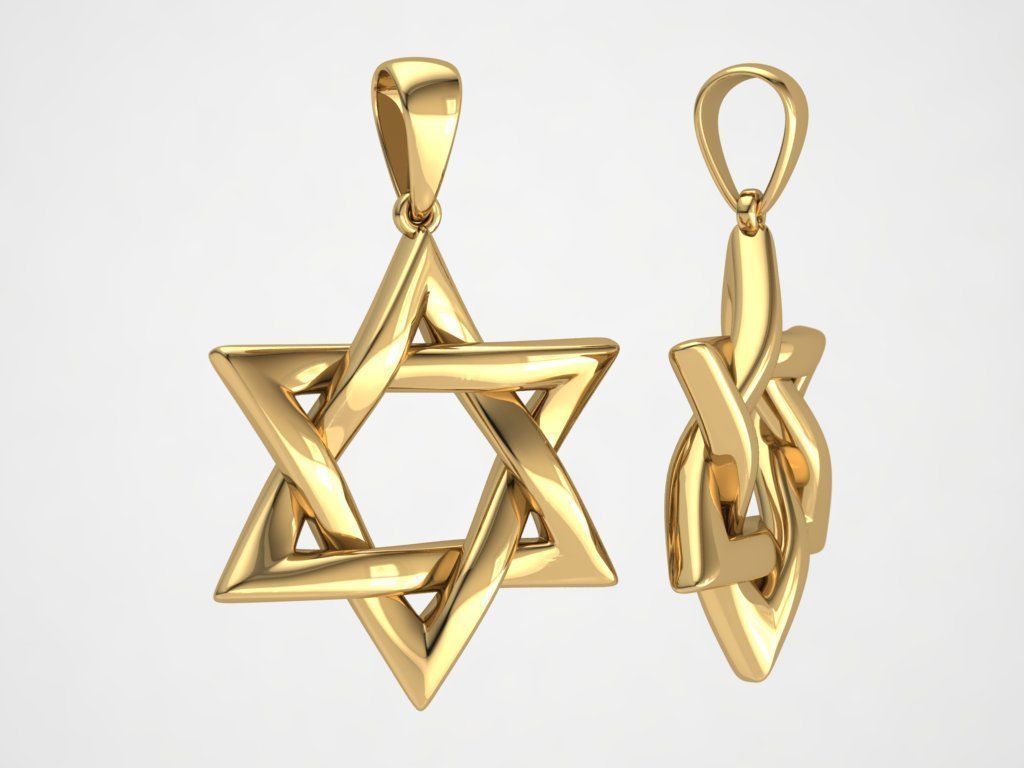 Star of David Pendant Set P 0007 3D print model_9