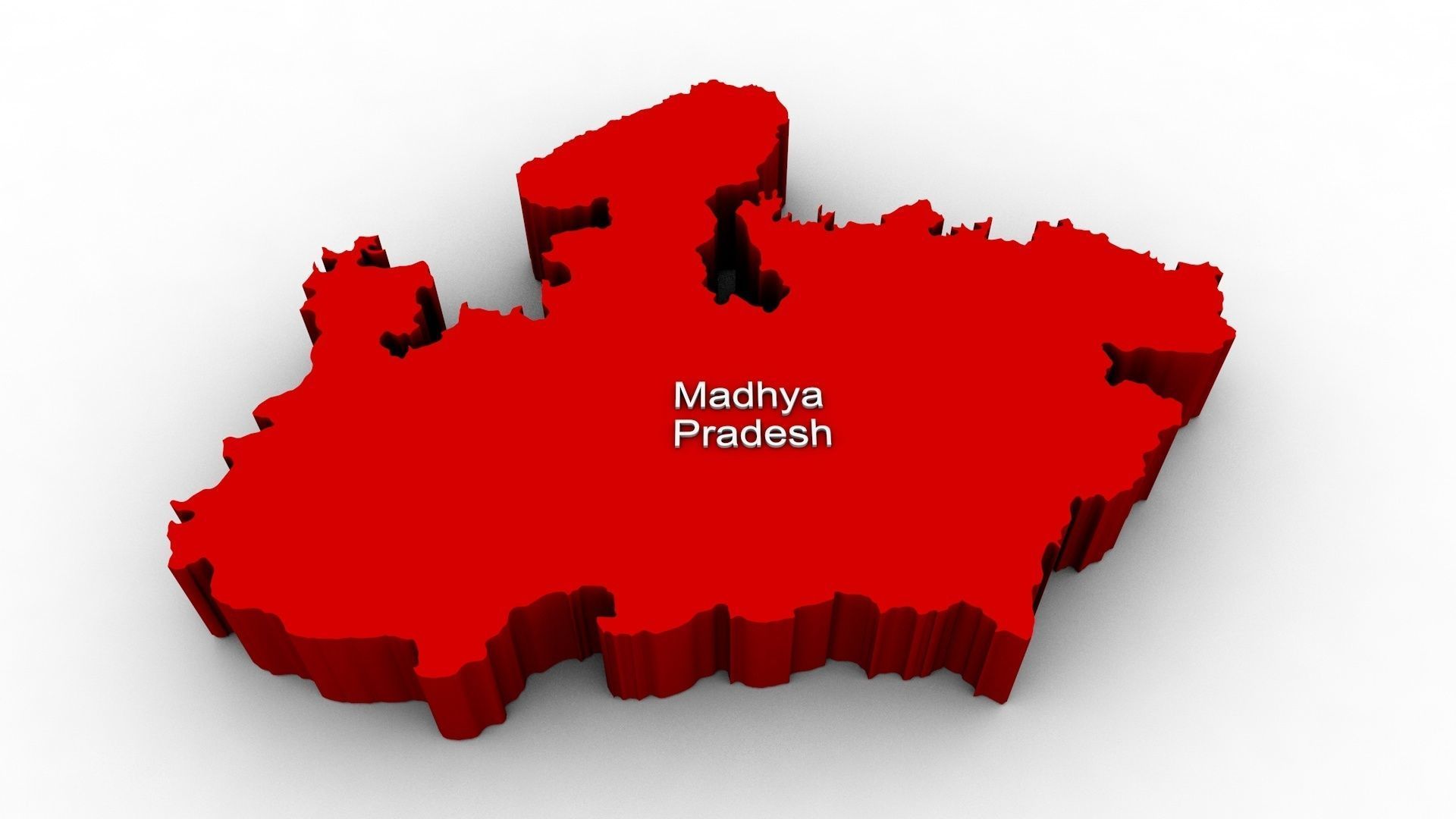 India Map - Political regions and flag 3D model_2