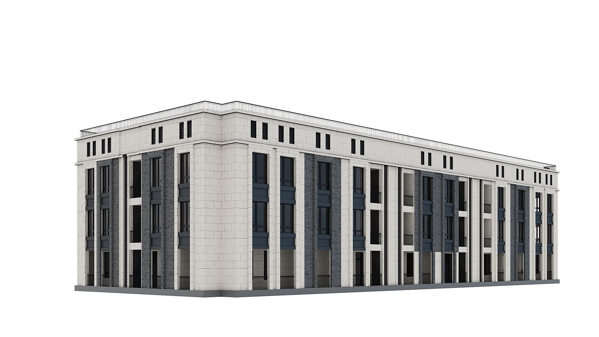 Residential Building 007 3D model_7